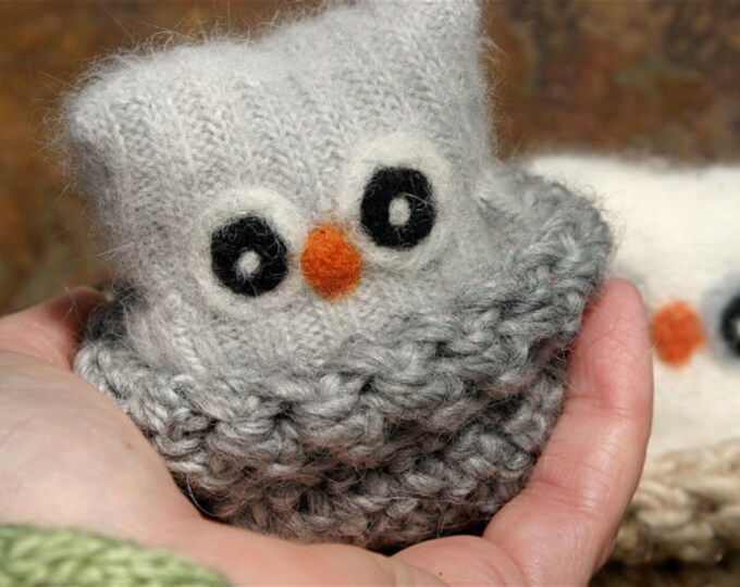 Adopt a Baby Owl Plush Angora Toy Eco Friendly Felt Wool Etsy