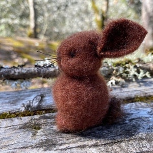 choose one Tiny Angora Bunny eco friendly hand sewn grey, white or brown embroidered needle felt woolcrazy image 3