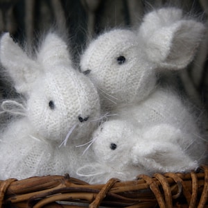 choose one Tiny Angora Bunny eco friendly hand sewn grey, white or brown embroidered needle felt woolcrazy image 6