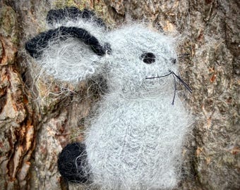 Itty Bitty Baby Angora Bunny: Hand Sewn Needle Felt Animal