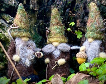 Needle Felted Woodland Gnome Miniature: Made to Order