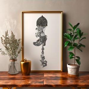 arte surreale, caricatura ilustrativa, dibujo a tinta ingenioso, arte de fantasía, arte de pared caprichoso