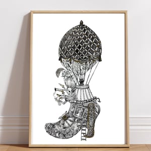 arte surreale, caricatura ilustrativa, dibujo a tinta ingenioso, arte de fantasía, arte de pared caprichoso