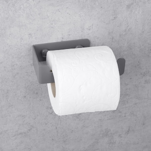 Grauer Toilettenpapierhalter - Schlanker Metallpapierhalter für Kleine und Minimalistische Räume - Modernes Wand Badezimmer Zubehör