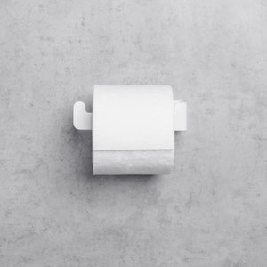 Weißer Toilettenpapierhalter - Schlanker Metallpapierhalter für Kleine und Minimalistische Räume - Modernes Wand Badezimmer Zubehör
