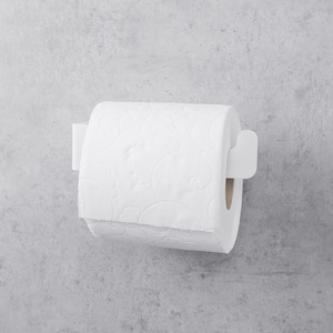 Porta carta igienica bianco - Elegante organizer da parete per il bagno, portarotolo in metallo minimalista per bagni contemporanei