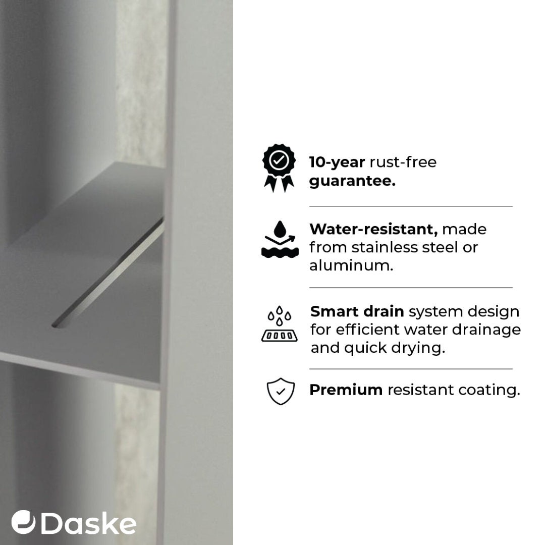 Floating Metal Bathroom Organizer Sleek Modern Vertical Shelf Cabinet ...