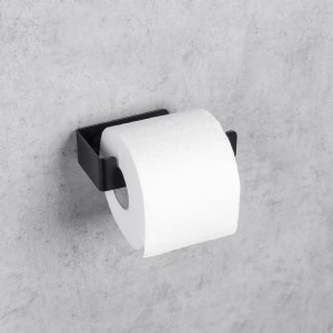 Porta carta igienica nero - Porta fazzoletti in metallo elegante per spazi piccoli e minimalisti - Accessorio da parete moderno per il bagno