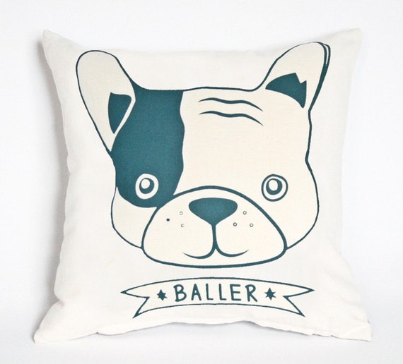 Baller pillow cover French Bulldog Painted Bulldog Pillow Cover | Pitbulls