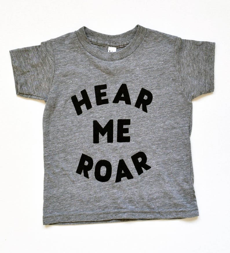 Hear Me Roar girl power shirt for kids like a lion gender | Etsy