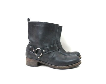 black biker style boots womens