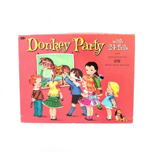 Vintage Donkey Party Game by Whitman No. 4408 Pin The Tail on the Donkey
