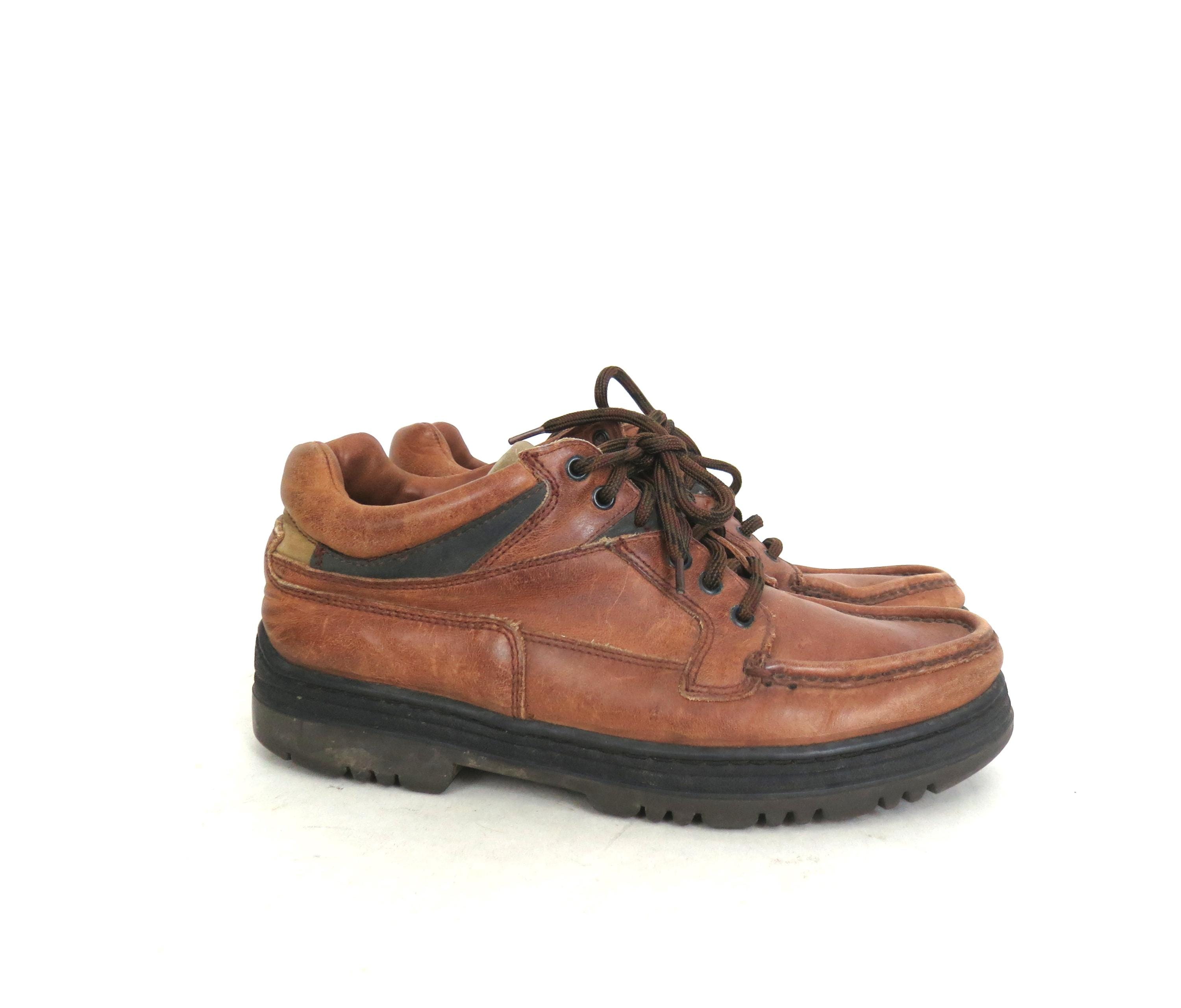 Vintage Brown Leather Lace up Boots: St John display picture 3