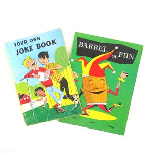 2 1950s Vintage Joke Books Your Own Joke Book  by Gertrude Crampton & Barrel of Fun by Edna Preston