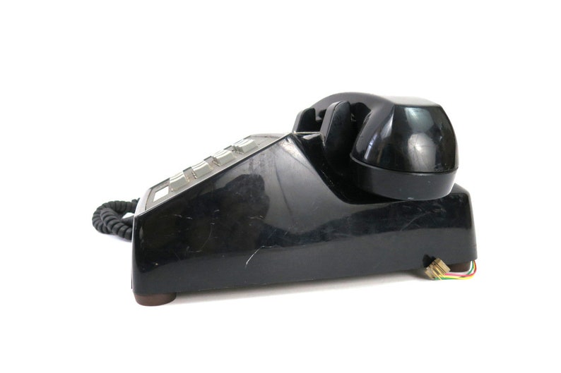 Black Push Button Dial Desk Phone Office Telephone Vintage Etsy