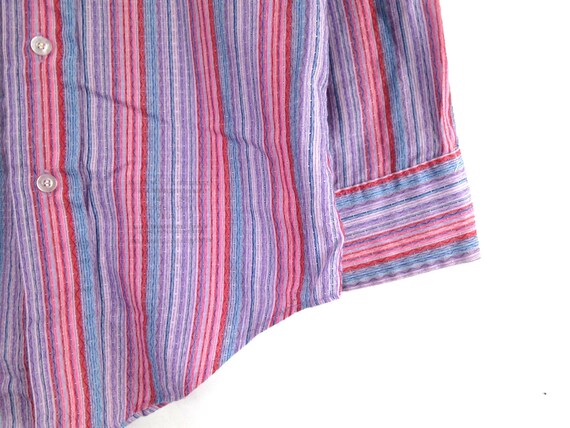 Vintage 1970s Button Up Oxford Shirt | Pink Purpl… - image 3