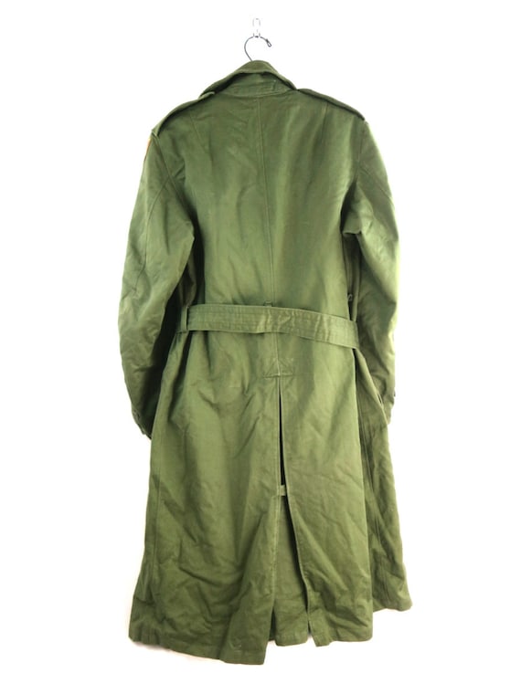 Vintage Green Army Trench Coat Military Issue Overcoat With Vintage Green Army Trench Coat Military Issue Overcoat With