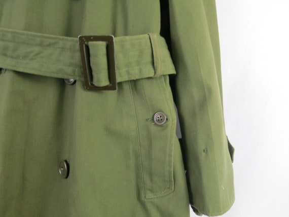 Green Army Trench Coat Military Issue Overcoat | … - image 4