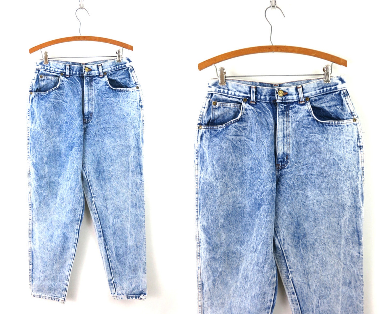 1980s Acid Wash Jeans High Waist Blue Denim Pants Vintage | Etsy