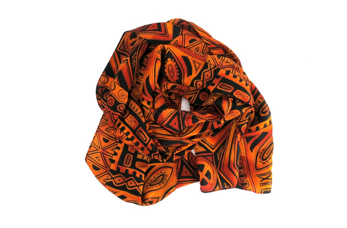 Orange Leopard Square Scarf Shawl Paisley Print Breathable Thin