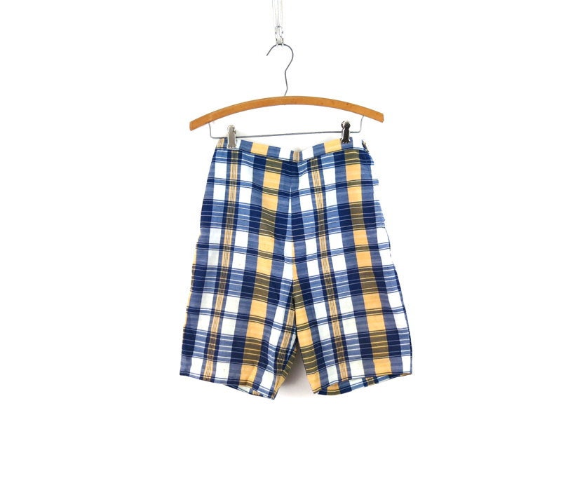 60s Plaid Shorts 1960s Vintage High 