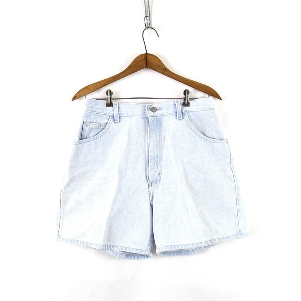 High Waist Jean Shorts Vintage 90s Light Blue Denim Shorts Women's 30 W