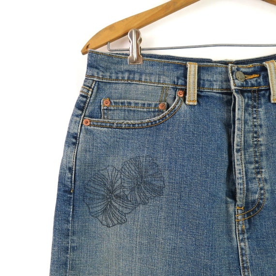 Vintage Levi's Jean Skirt | 00s Button Fly Mini J… - image 2