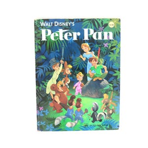 Vintage Walt Disney&#39;s Peter Pan A Big Golden Book Children’s Illustrated Picture Book Hardcover Book 1970s Kid&#39;s Book Decor