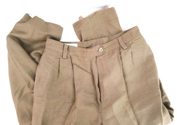 Vintage Linen Dress Pants Minimalist Lands End Tr… - image 7