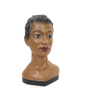 Vintage Hawaiian Beauty Mid Century Man Chalkware Head Bust Statue / Hawaii Hula