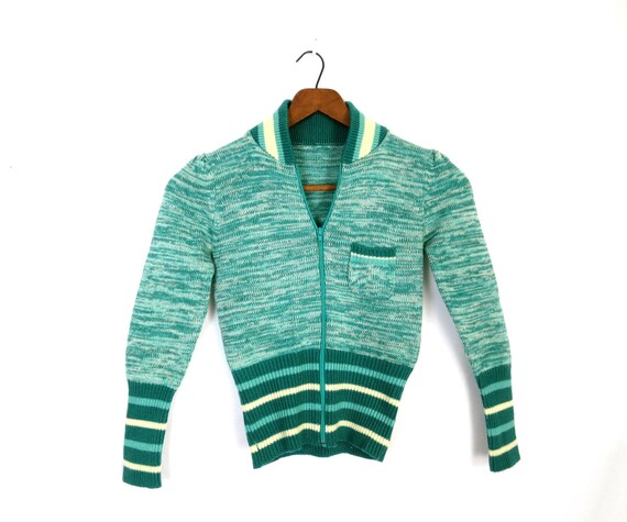 Vintage 1960's Sweater Cardigan | Retro Sweater Zipper Top