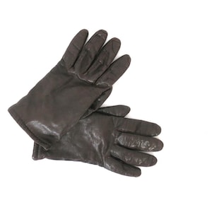 Vintage Braun Leder Autohandschuhe: Damengröße M