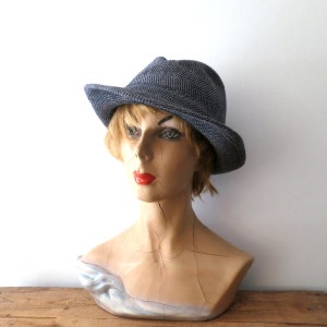 Vintage Dobbs Fifth Avenue Fedora Hat | Gray & Black Mid Century Hat | Size 7 1/8 / maq