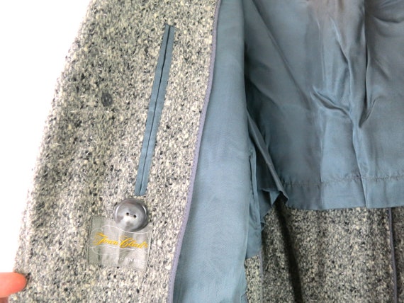 Vintage Speckled Gray Wool Overcoat | Long Trench… - image 6