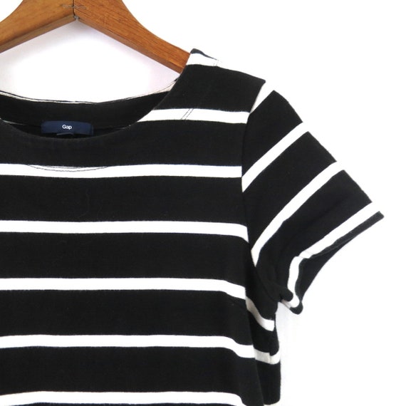 Black Striped Tshirt Dress Jumper 00s Cotton Dres… - image 3