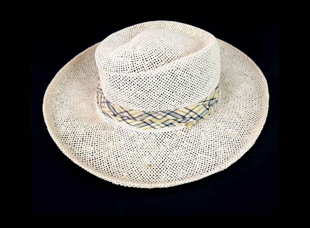 Vintage Straw Beach Hat Wide Brim Sun Hat With Band Unisex Summer