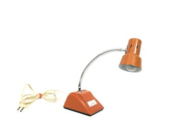 Metal Gooseneck MCM Desk Light  / Vintage Hamilton Laboratories Portable Lamp Mid Century Lighting