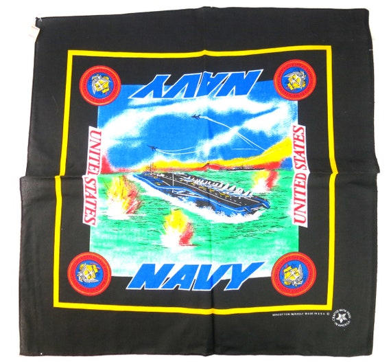 1990s US NAVY Bandana United States Bandanna Scar… - image 2