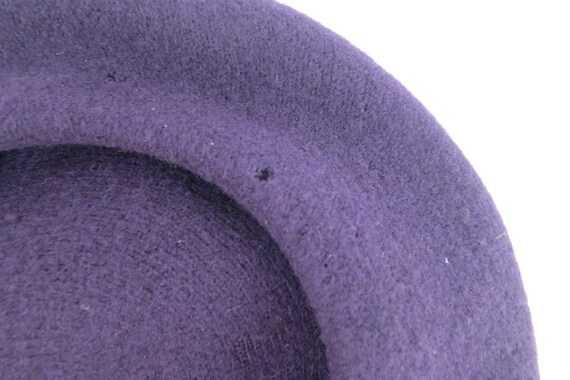 Purple Wool Beret Modern Circle Wool Hat 80s Pari… - image 6