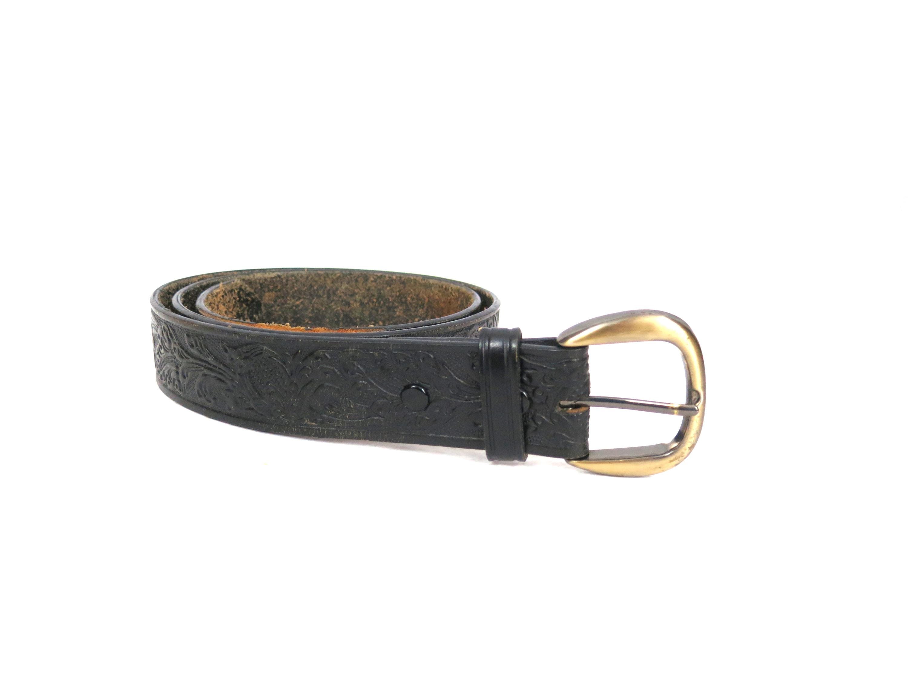 Vintage Leather Belt Xxl - Etsy