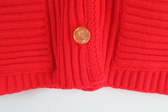 Vintage 1970s Red Sweater Vest Tunic Sleeveless C… - image 4
