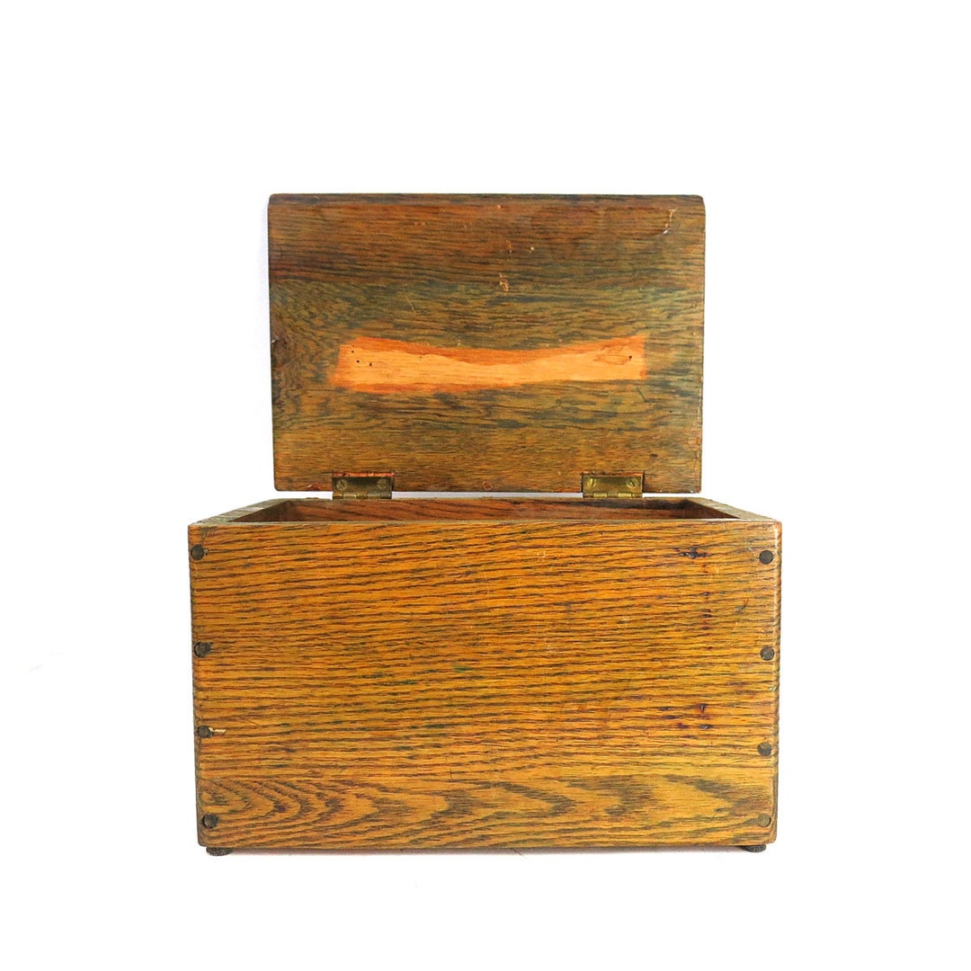 Vintage Wooden Sewing Box Antique Wood Chest Box With Sewing Etsy