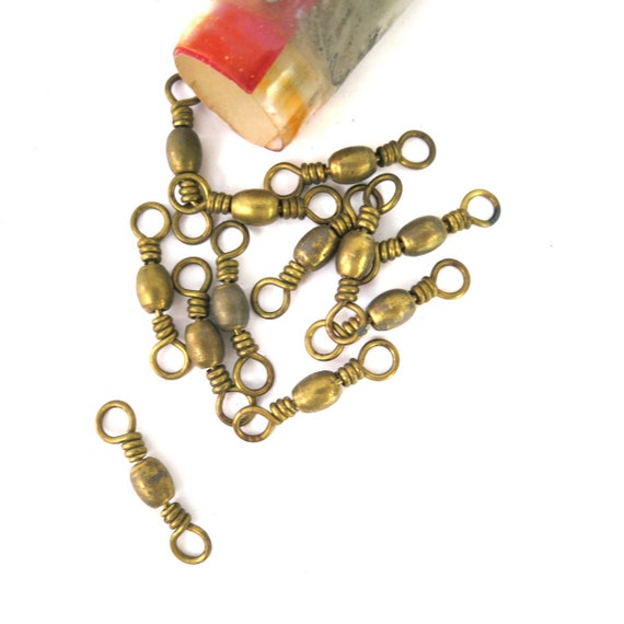 Vintage Sport King Brass Barrel Swivels Fishing or Jewelry Making Supplies  24 