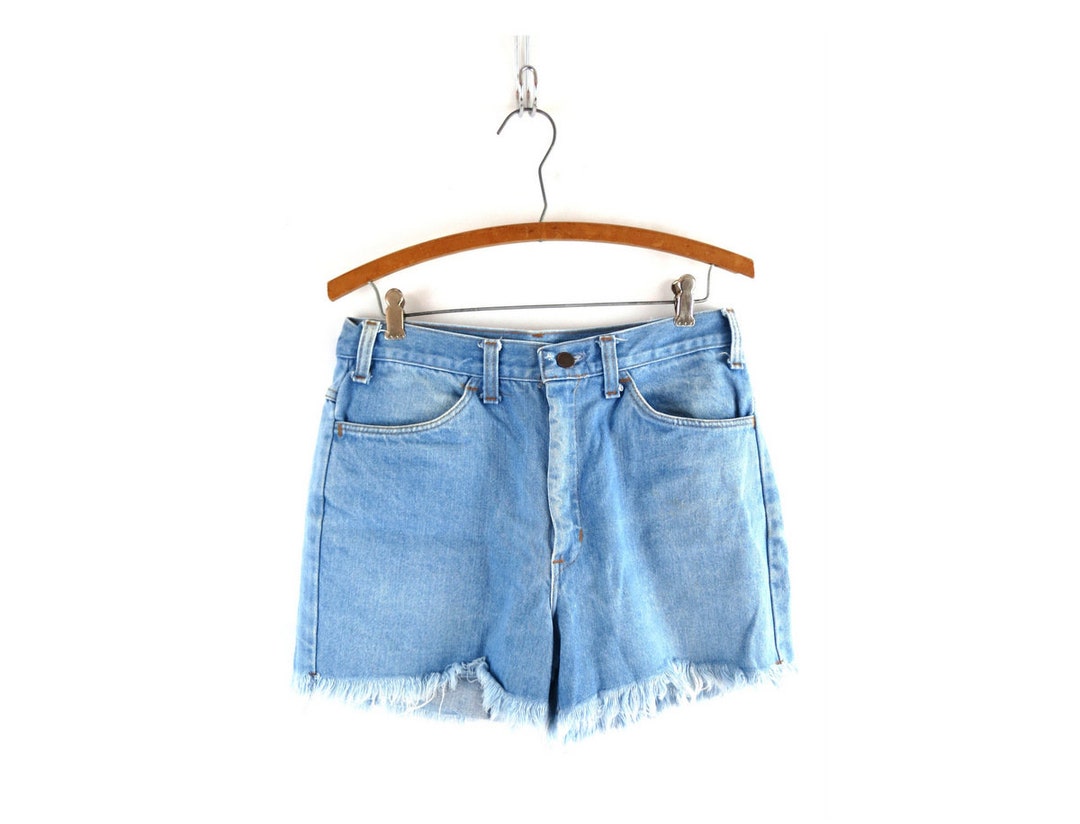 Blue Cut off Jean Shorts 80s Vintage Jean Shorts Denim High Etsy