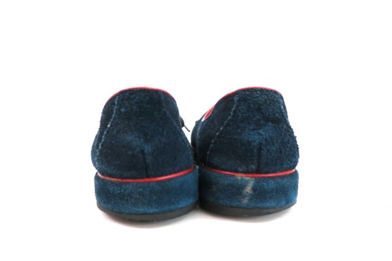 Dark Blue Suede Shoes 70s Cobbies Suede Leather S… - image 3