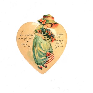 Carte coeur Saint-Valentin vintage Carte de vœux du milieu du siècle sur chevalet Carte articulée mobile