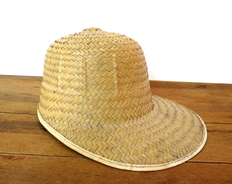 Vintage Woven Straw Hat Garden Sunvisor Natural Brown Hat Modern Minimal Sun Hat Wide Brim Beach Gardening Gardeners Hat Women's 8