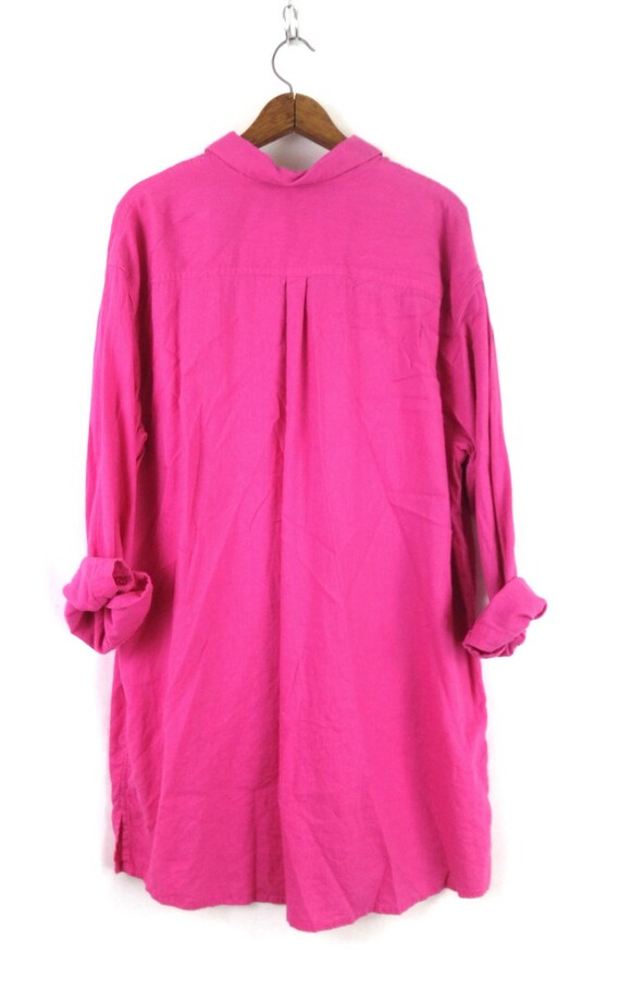 Bright Pink Shirt Dress | Long Minimal Dress | Vi… - image 5