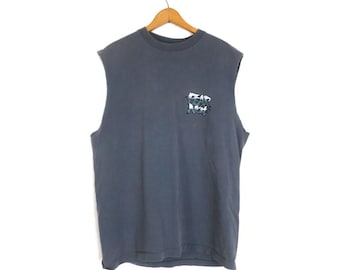 Vintage 90s Muscle Tee, Fear Not Graphic, Distressed Grunge (XL)