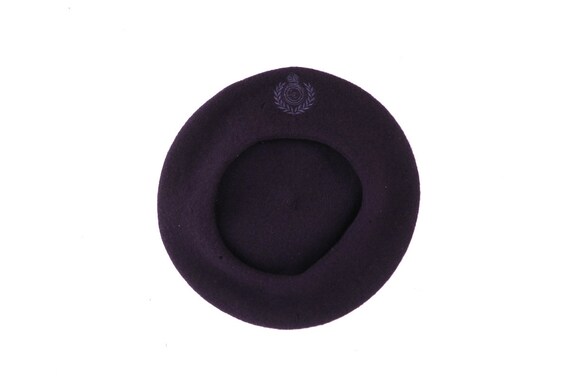 Purple Wool Beret Modern Circle Wool Hat 80s Pari… - image 4